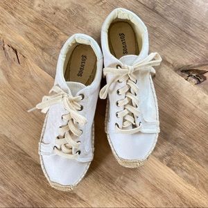 Soludos Izzy Espadrille White Canvas Sneaker Sz8.5
